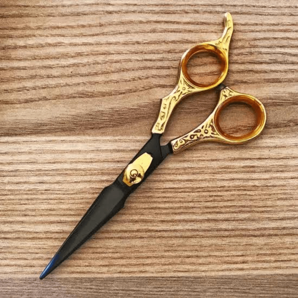 Royal Antique Gold Floral Engraved Barber Shear