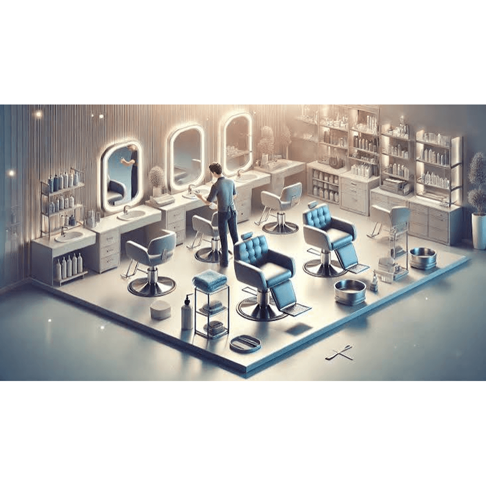 Master Workstation 3D Salon Furniture & Trolley Suite