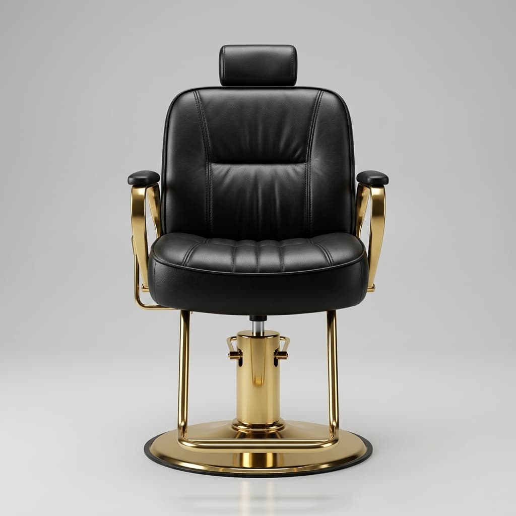 Cream & Gold Luxury Hydraulic Salon Styling Chair